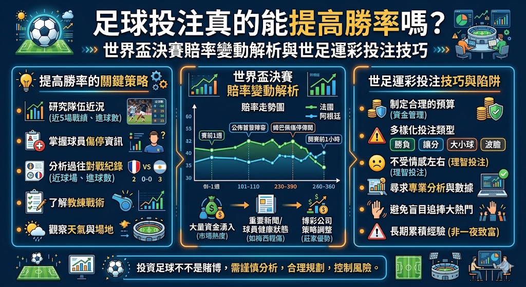 世界盃決賽賠率變動解析與世足運彩投注技巧